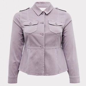 Torrid Twill Peplum Jacket